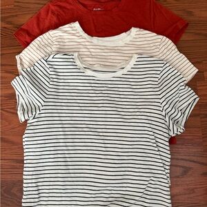 Bundle Old Navy Short Sleeve Tees - Orange terra-cotta, navy, cream/tan